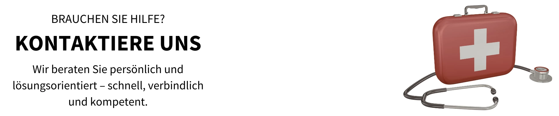 Service-Banner mit Kontaktaufruf und Erste-Hilfe-Koffer &ndash;...