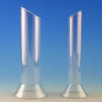 Spekula aus Klarglas, 22-24 mm ca. 15,5 cm lang, CE