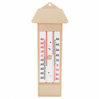 Maxima-Minima-Thermometer mit Drucktasten-Magnet und Dach...