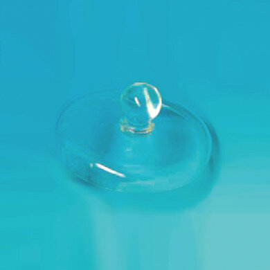 Überfalldeckel aus Glas mit Knopf 10 cm Ø