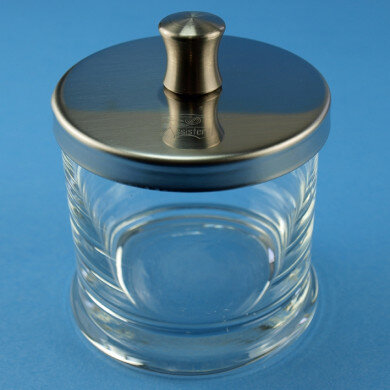 Glaszylinder mit Edelstahldeckel ca. 15 x 10 cm Ø