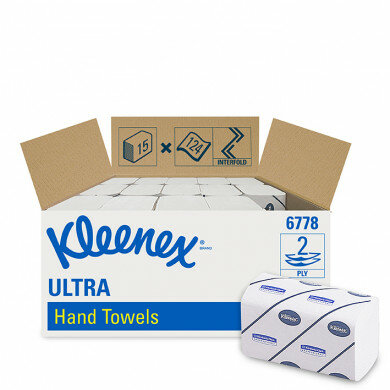 KLEENEX Ultra Handtücher medium 2-lagig weiß 31,5 x 21,5 cm 15 x 124 Blatt