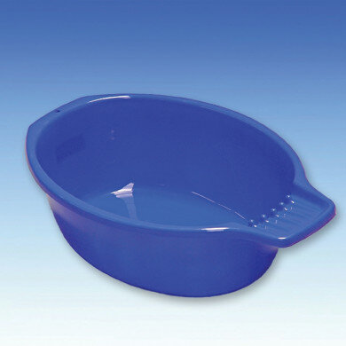Handwaschbecken blau 7 Liter oval mit Seifenablage