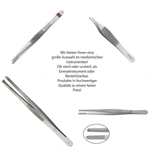 Sentina Pinzetten Standard anatomisch gerade 14cm steril 20 Stück Einmalinstrumente