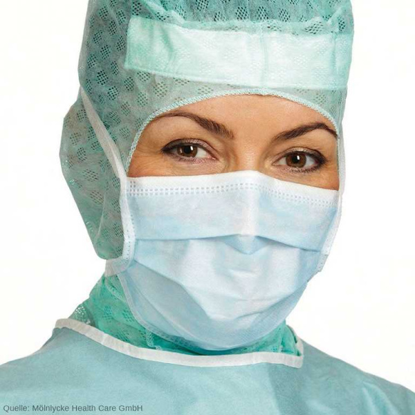 OP-Gesichtsmasken Standard blau, mit Bändern 60 Stück