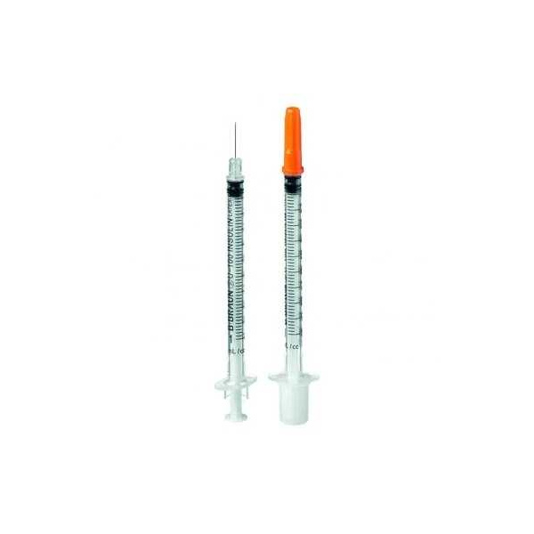 Omnican 100 Insulinspritzen 1 ml, U-100 100 Stück mit integrierter Kanüle 0,30 x 12 mmUK = 24 Pack