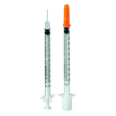 Omnican 100 Insulinspritzen 1ml U-100 VE = 100 Stück mit integrierter Kanüle 0,30 x 12mm
