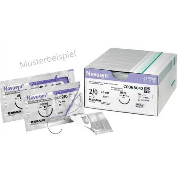 Novosyn HR 17, 4/0=1,5 Nahtmaterial violett, Fadenlänge 70 cm 36 Stück 02042023