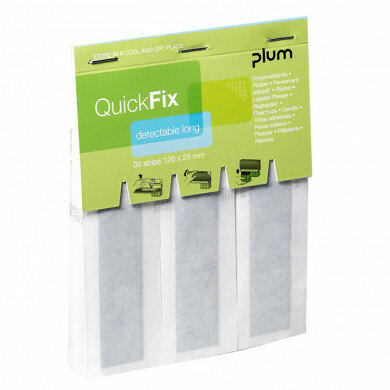 QuickFix Detectable long Refill Pflaster 12 x 2 cm 30 Strips