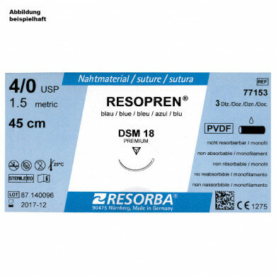 RESOPREN DSM 18 50=1 blau monofil Nahtmaterial Fadenlänge 45 cm 36 Stück