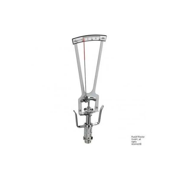 schiötz Augentonometer A, silber, Spezifikation 5, mit gerader Skala mit Prüfprotokoll