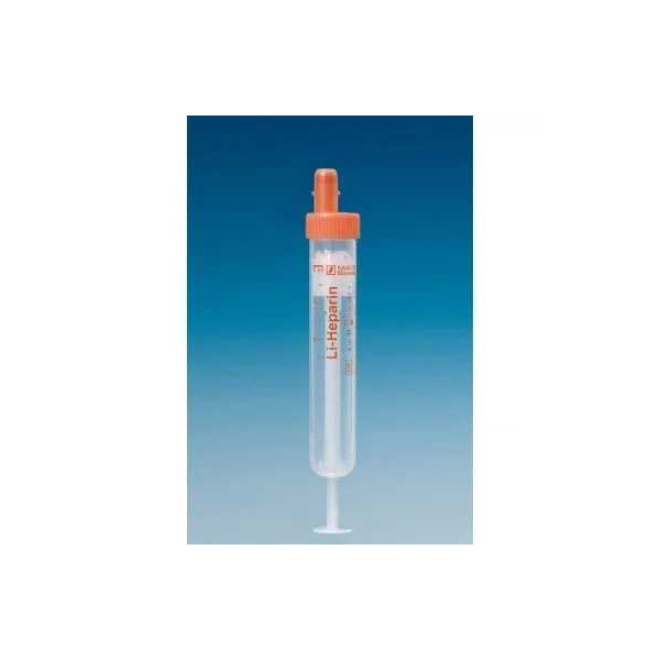 S-Monovetten 9 ml, 92 x 16 mm,Lithium-Heparin, steril 50 Stück transparentes KunststoffetikettUK = 10 Pack