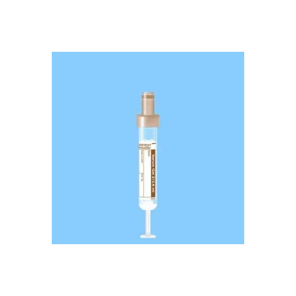 S-Monovette 2,6 ml, 65 x 13 mm, steril Serum-Gel, Papieretikett, 50 Stück braun EU/US-CodeUK = 10 Pack.