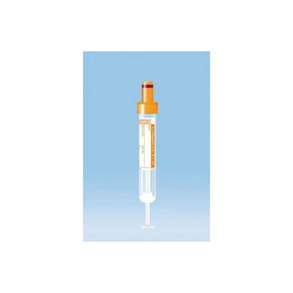 S-Monovetten 2,7 ml, 75 x 13 mm LithiumHeparin, Papieretikett, steril 50Stück