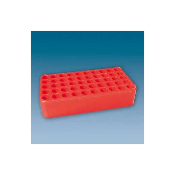 S-Monovette-Rack D 17, rot,50 Bohrungen Ø 17 mm, ohne Griffe