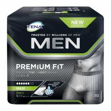 TENA Men Premium Fit Protective Underwear Gr. L grün 4 x 10 Stück