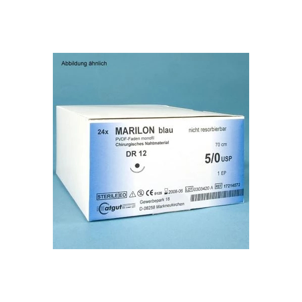 SERALENE HR-22 4/0=1,5, blau, Nahtmaterial Fadenl&auml;nge 75 cm VE = 24 St&uuml;ck
