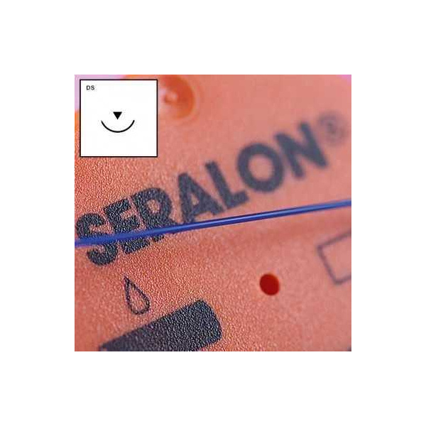 SERALON DS-15 6/0=0,7, blau,Nahtmaterial Fadenlänge 50 cm 24 Stück