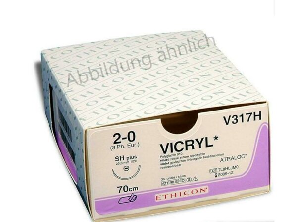 Nahtmaterial VICRYL violett geflochten Sutupak ohne Nadel V633H