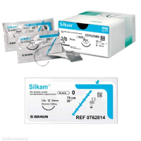 Nahtmaterial Silkam Farbe schwarz USP 0 Metric 35 Nadel...