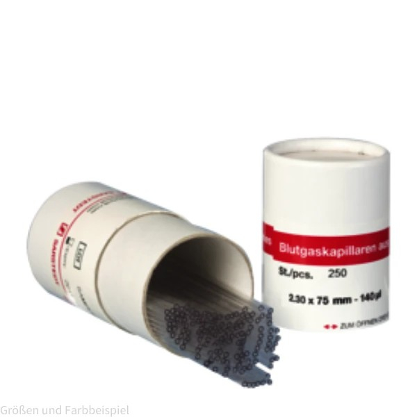 Blutgaskapillare 140µl 200 aus PET Lit.-HePaar Calcium