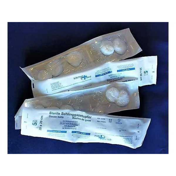 Schlingazetupfer steril 20x20cm, pflaumengroß, Packung a 10x25 Stück
