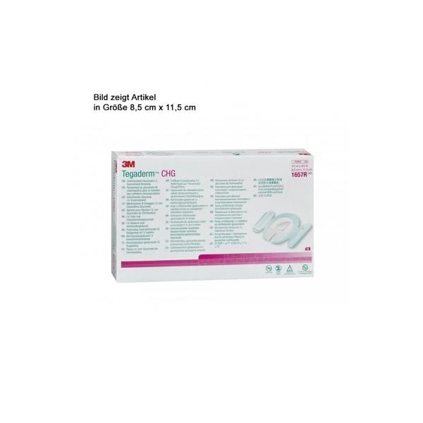 Tegaderm CHG IV Fixierverband, 7x8,5cm, Gelpad 2x2cm, 25