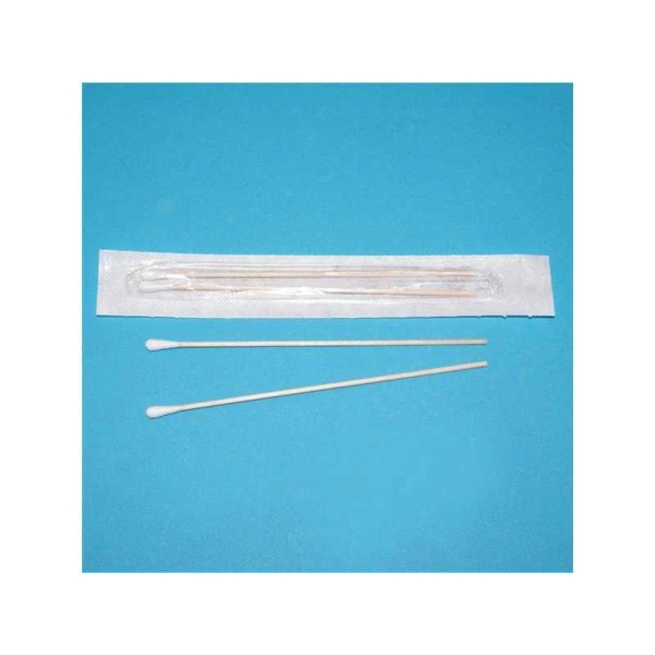 Wattestäbchen steril 150mm, kleiner Kopf, Beutel a 1 Stück Packung a 100 Beutel