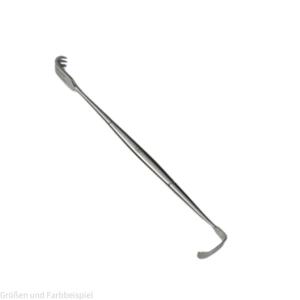 Wundhäkchen weite Biegung 3-Zahn scharf 75x10mm