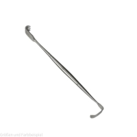 Wundhäkchen weite Biegung 3-Zahn scharf 75x10mm