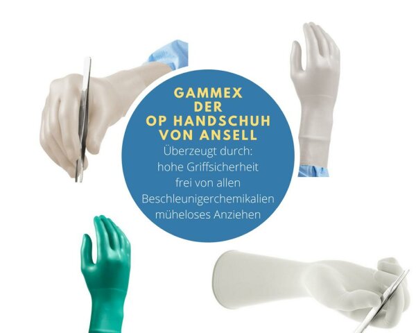 Gammex puderfrei mit AMT OP-Handschuhe puderfrei latex Größe 9,0 25 Paar