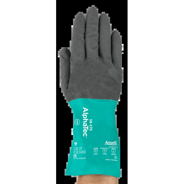 Alpha Tec Chemit-schutz-HS Größe-schw. Nitr.Größe 8      12 Paar