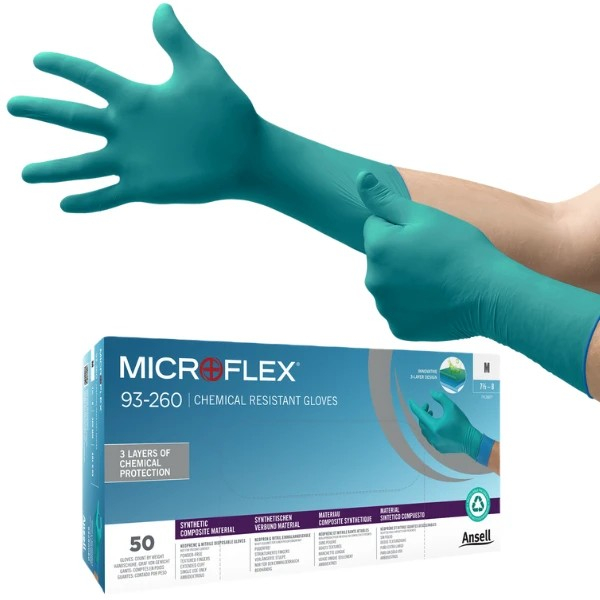 Microflex 93-260 PSA-Neoprene Chemikalien Schutzhandschuhe Größe S 10x50