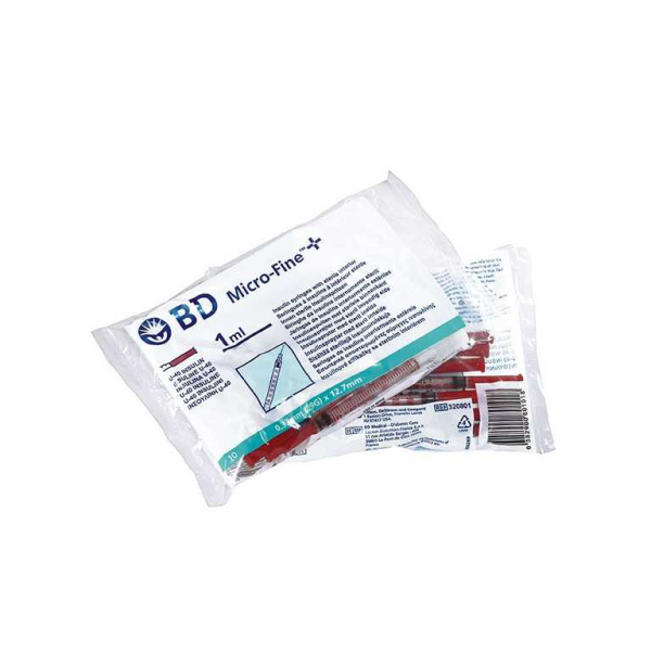 BD Micro-Fine+ Insulinspritze 1 ml,U-40, mit Kanüle 0,33 x 12,7 mm