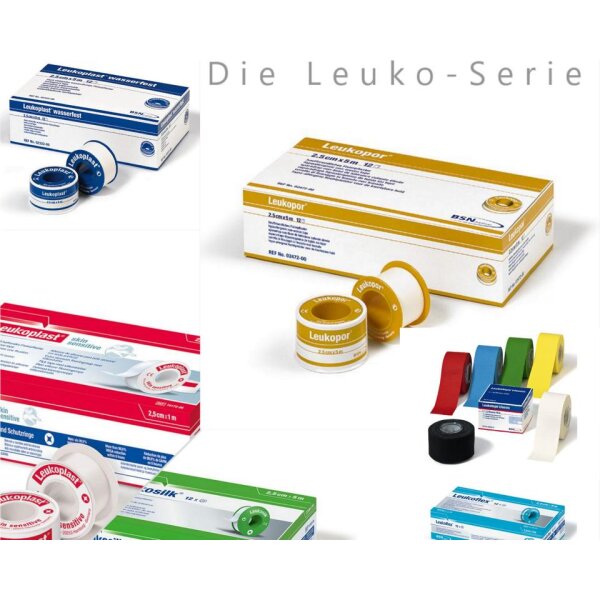 Leukotape K Klebebinde, 5 m x 7,50 cm, blau VE = 5 Rollen