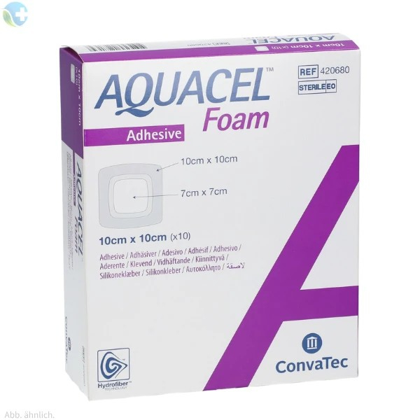Aquacel Foam adhäsiv 10 7x7cm innen - 10x10cm außen