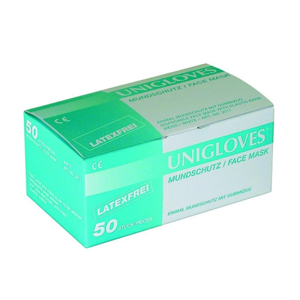 OP-Mundschutz 3-lagig 50 Gummib. blau Typ IIR EN14683