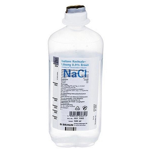 Isotonische Kochsalzl&ouml;sung Inf. Glasflasche 10x500ml