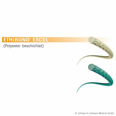 ETHIBOND EXCEL P3 50=1 grün geflochten Nahtmaterial Fadenlänge 45 cm 12 Stück