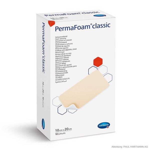 PermaFoam Classic Schaumverband steril, 10 x 20 cm VE = 10 Stück