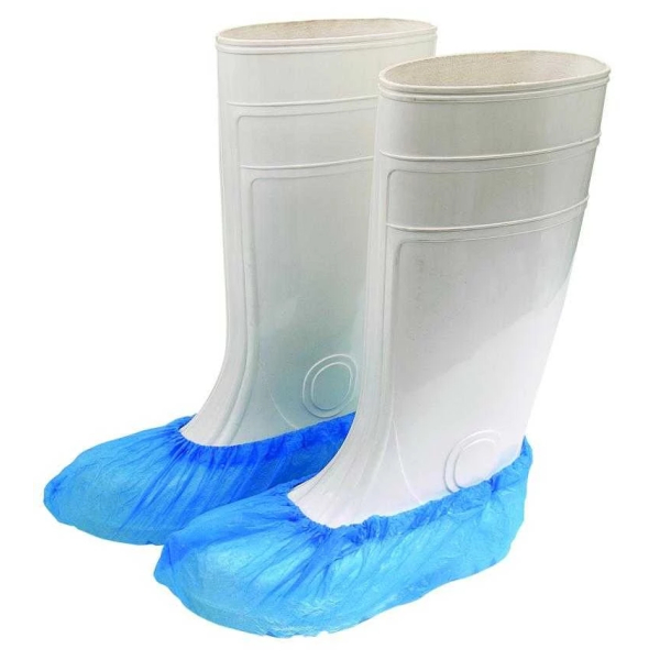 &Uuml;berschuhe geh&auml;mmert CPE ca. 38cm blau  100 St&uuml;ck