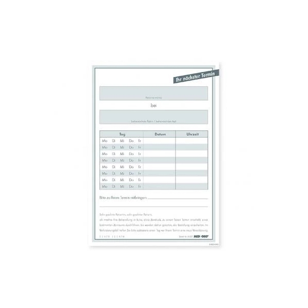 Block MN 224 37x100mm 50 Blatt  10 St&uuml;ck
