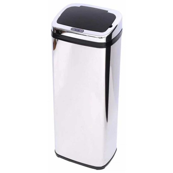 Edelstahl Automatik Mülleimer mit Sensor LED Anzeige 56 Liter Fassungsvermögen