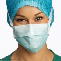 Barrier OP-Maske mit Ohrschlaufen blau 3-lagig  50...