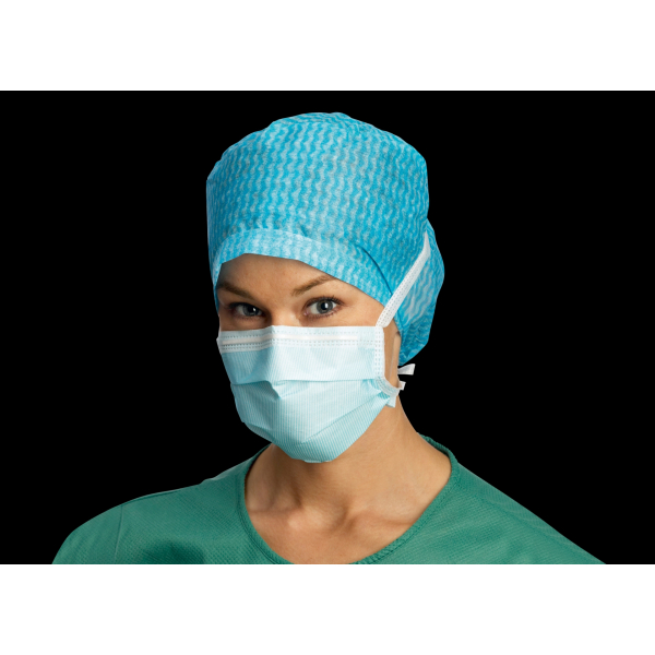 Barrier OP-Maske Basic blau Bindeb&auml;nder 3-lagig 12x50