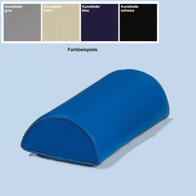 Halbrundrolle blau Ø 200 mm x 400 mm mit Kunstlederbezug