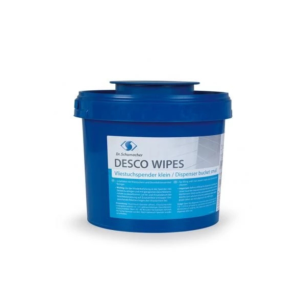 Deckel transparent mit Entnahme&ouml;ffnung rot f&uuml;r DESCO Wipes klein rund 3l