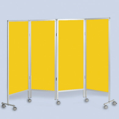 Wandschirm 4-flügelig fahrbar Farbe: gelbgelbgelbgelb Strecke