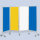 Wandschirm 4-flügelig fahrbar Farbe: blaugelbweißblau Strecke