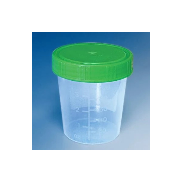 Urinbecher 125ml Schraubdeckel gr&uuml;n  500 St&uuml;ck